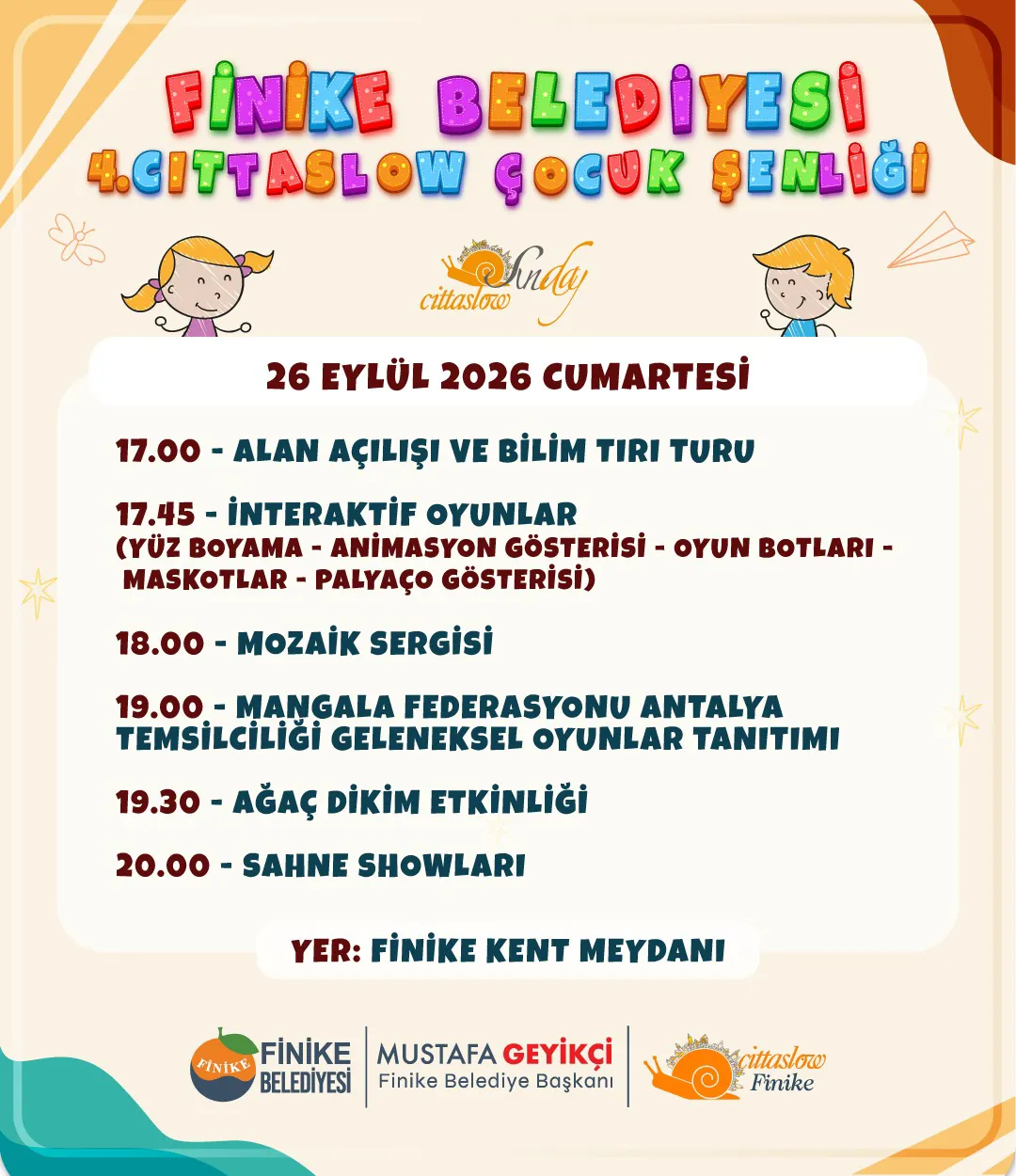 Finike Belediyesi 4. Cittaslow Çocuk Şenliği